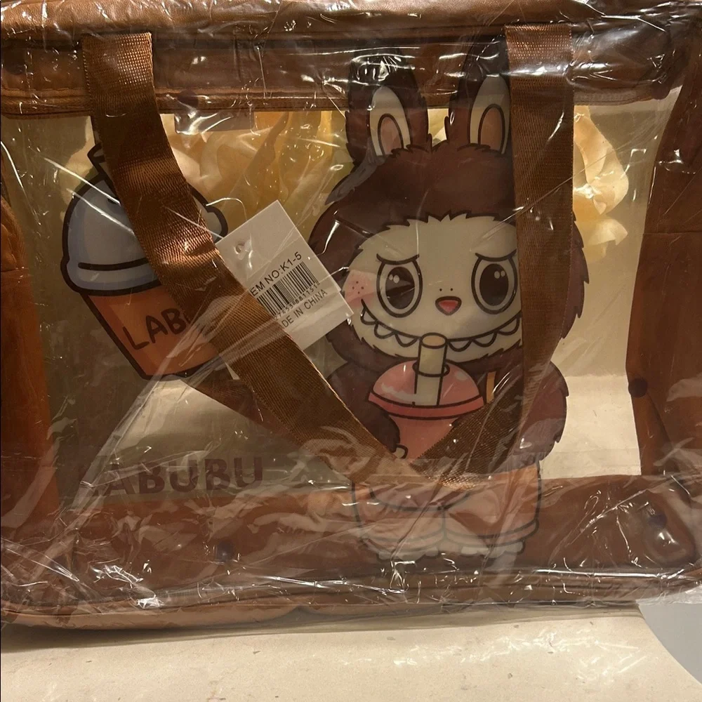 Labubu Brown Makeup Organizer Bag